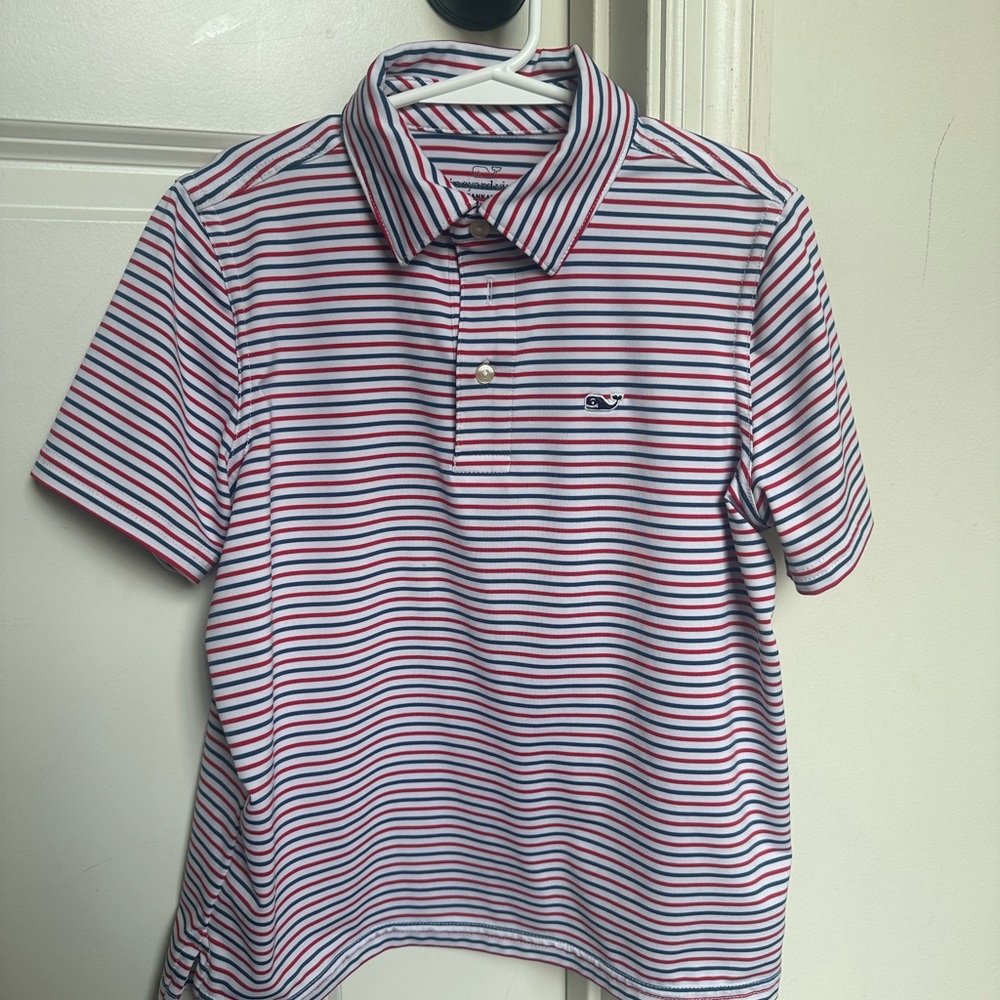 Vineyard Vines Boys Polo, Red White and Blue, Size 7